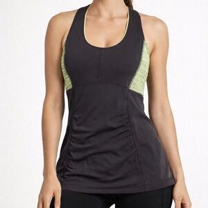 Lucy Racerback Athletic Tank Size Medium | Built-In Bra | Ruched Workout Top